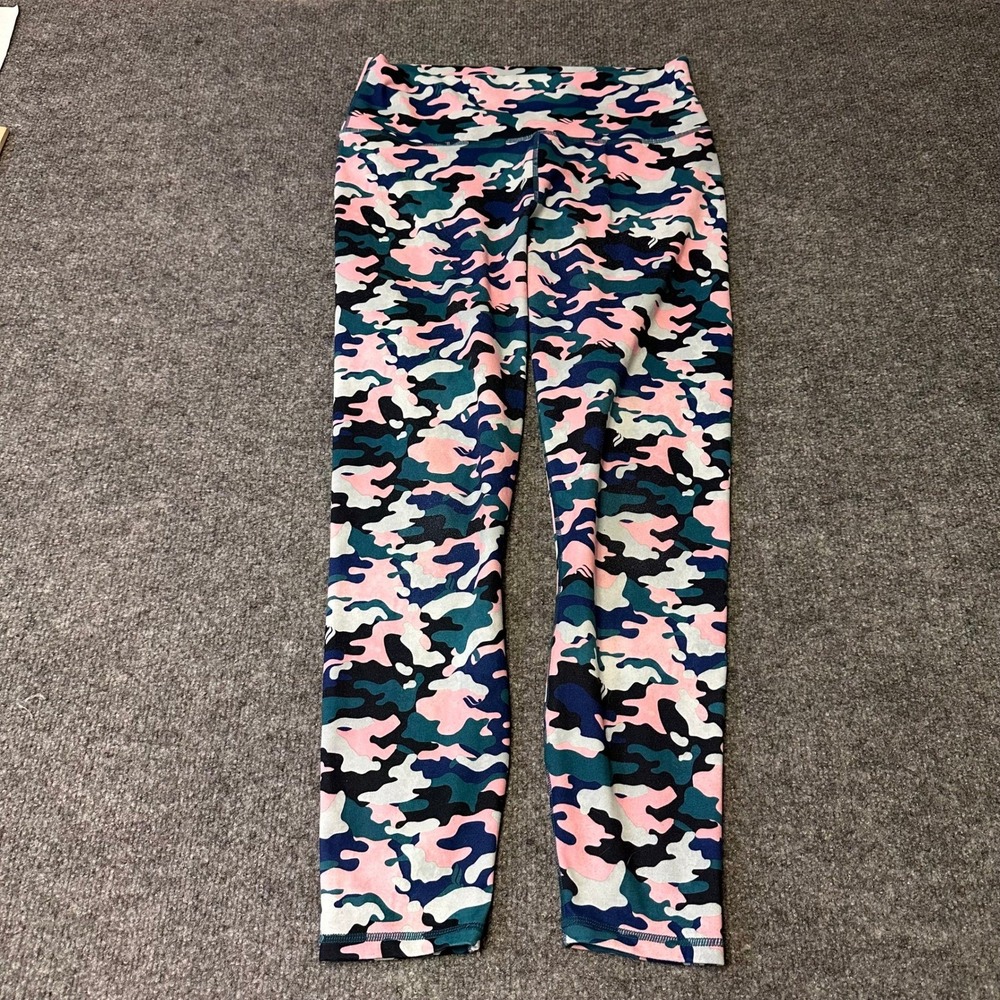 Fabletics Leggings Womens Size S Pink Blue Camo High Rise Compression Athletic